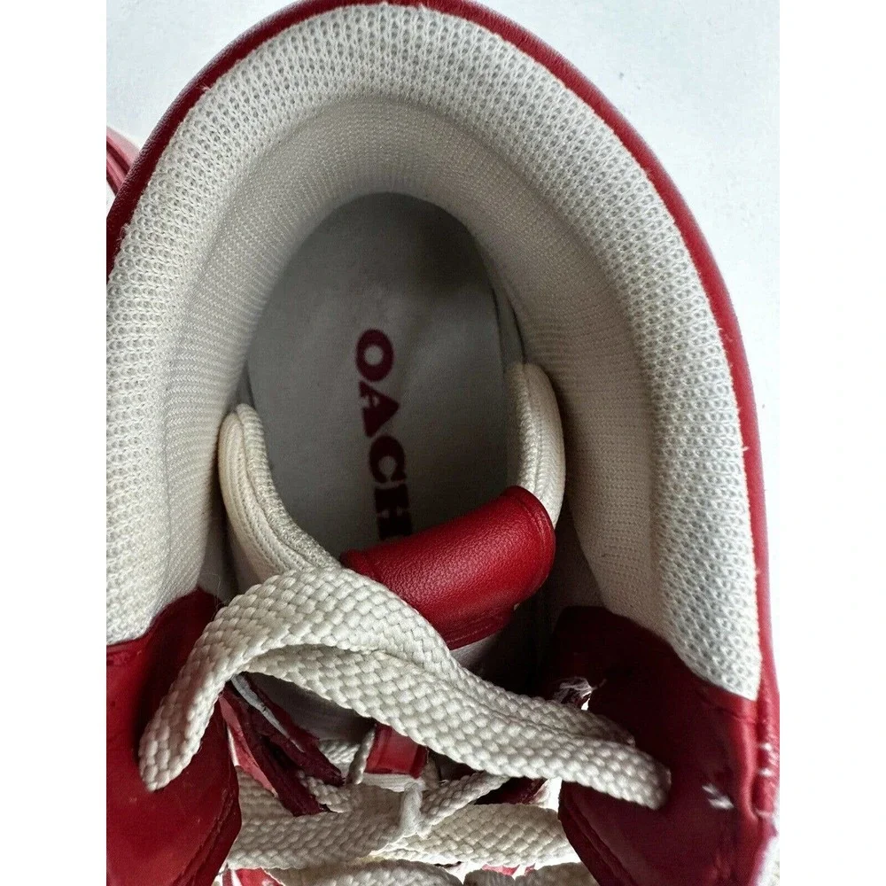 Coach Women's High Top Sport Red /Chalk‎ Sneakers / Size 7B / CG624 / Pre-owned